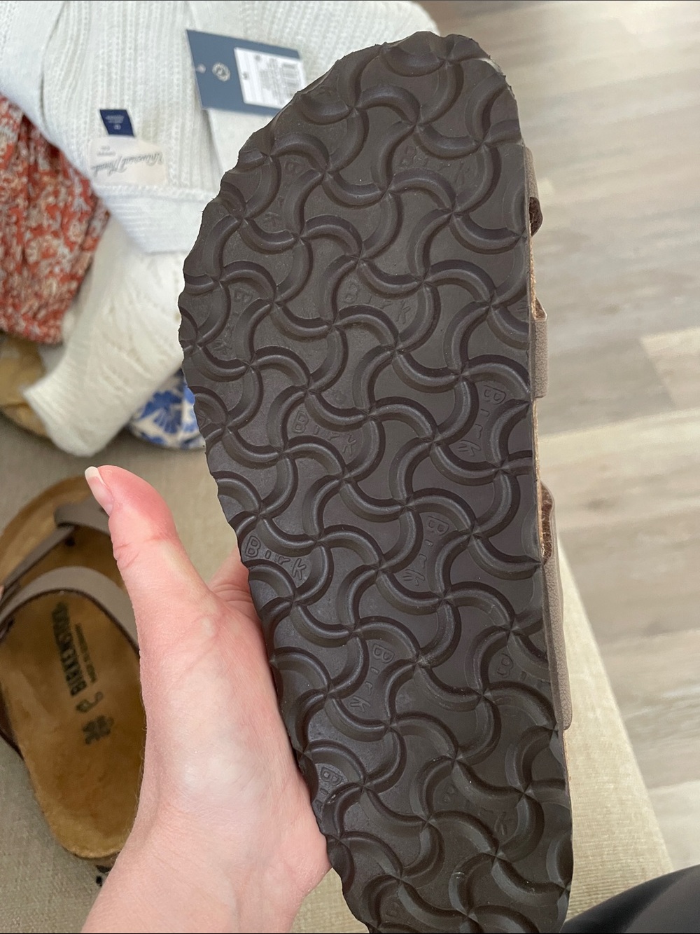 Birkenstock Mayari Taupe Brown Crisscross Sandals - Picture 3 of 3